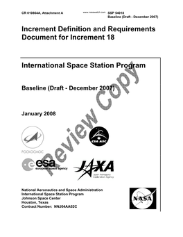 Increment Definition and Requirements Document for Increment 18