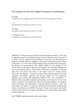 Experimental Studies on Low Temperature Cracking