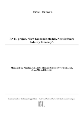 RNTL Project. “New Economic Models, New Software Industry Economy”