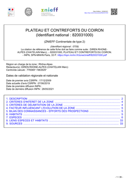 PLATEAU ET CONTREFORTS DU COIRON (Identifiant National : 820031000)