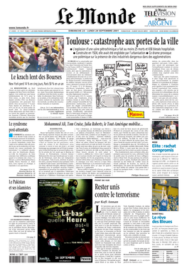 LE MONDE/PAGES&lt;UNE&gt;