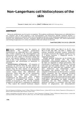 Non-Langerhans Cell Histiocytoses of the Skin