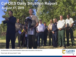 Cal OES Daily Situation Report August 17, 2016