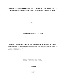 Towards an Understanding of the Late Pleistocene and Holocene Assemblages Through the Shiwa Ng’Andu Rock Art in Zambia