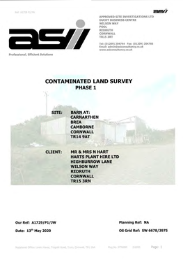 Contaminated Land Survey Phase 1
