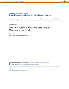 Structure Analysis of the National Libraries' Websites of the World