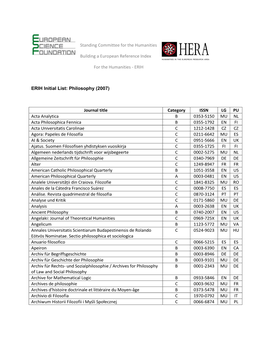 Standing Committee for the Humanities Building a European Reference Index for the Humanities