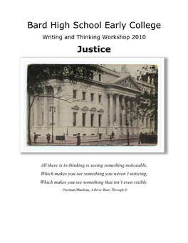 Anthology and Writing & Thinking Workshop: Justice