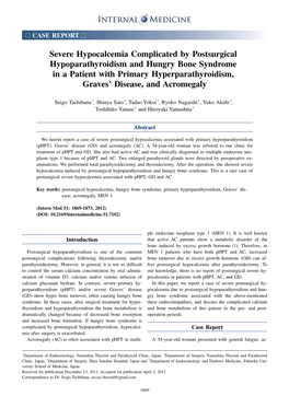 Severe Hypocalcemia Complicated by Postsurgical Hypoparathyroidism