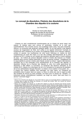 Le Concept De Dissolution, L'histoire Des Dissolutions De La