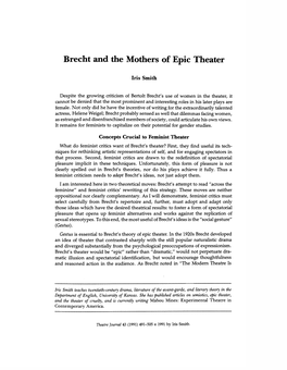 Brecht and the Mothers of Epic Theater