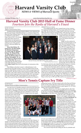 Harvard Varsity Club NEWS & VIEWS of Harvard Sports