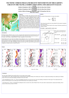 Tectonic Stress Field and Recent Movements of the Earth's Crust in the Manila Subduction Zone and Adjacent Faults