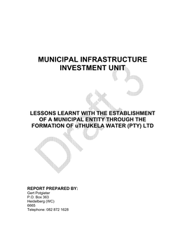Municipal Infrastructure Investment Unit