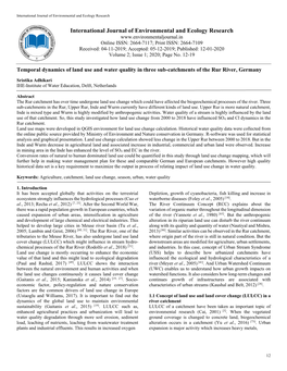 International Journal of Environmental and Ecology Research