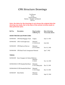 CPR Structure Drawings