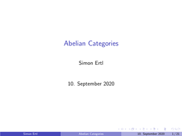 Abelian Categories