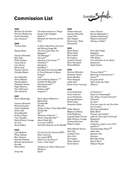 Commission List