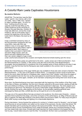 A Colorful Ram Leela Captivates Houstonians