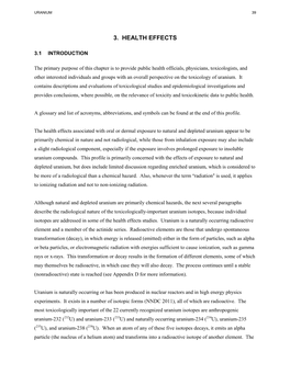 Toxicological Profile for Uranium