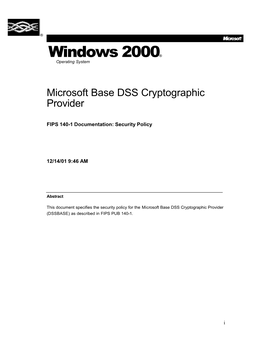 Windows 2000® Operating System