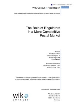 The Role of Regulators in a More Competitive Postal Market