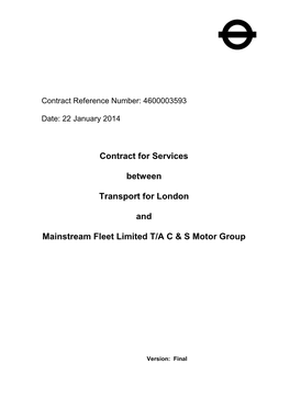 Tfl Standard Contract for Services