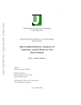 Spectrophotometric Analysis of Cometary Nuclei from in Situ