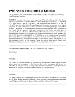 1955 Revised Constitution of Ethiopia