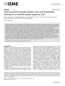 Coral-Associated Nitrogen Fixation Rates and Diazotrophic Diversity On