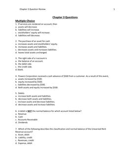 Chapter 3 Questions Multiple Choice 1