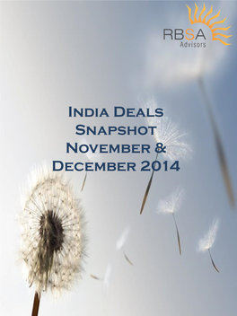 RBSA India Deals Snapshot – November & December 2014