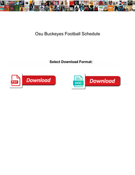 Osu Buckeyes Football Schedule