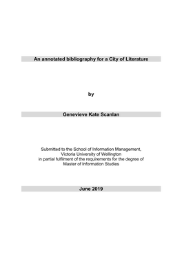 An Annotated Bibliography for a City of Literature by Genevieve Kate