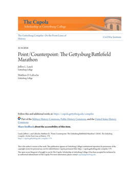 Point/Counterpoint: the Gettysburg Battlefield Marathon Jeffrey L