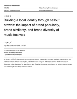 The Impact of Brand Popularity, Brand Similarity, and Brand Diversity of Music Festivals