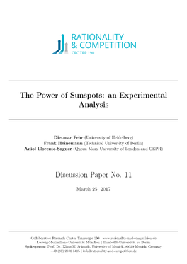 The Power of Sunspots: an Experimental Analysis