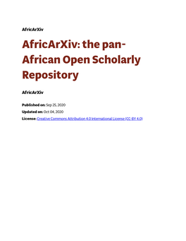 The Pan-African Open Scholarly Repository