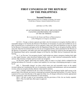 First Congress of the Republic of the Philippines