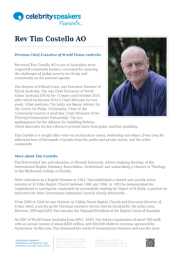 Rev Tim Costello AO