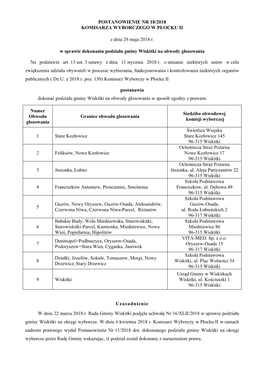 Postanowienie Nr 18/2018 Z Dnia 29 Maja 2018 R