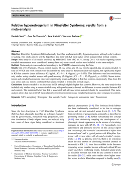 Relative Hyperestrogenism in Klinefelter Syndrome: Results from a Meta-Analysis