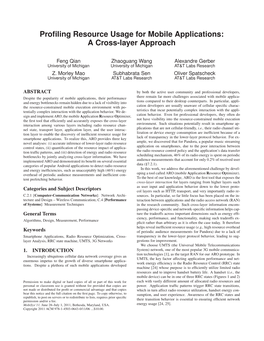 Profiling Resource Usage for Mobile Applications: a Cross-Layer Approach