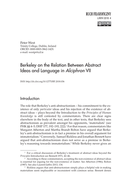 Berkeley on the Relation Between Abstract Ideas and Language in Alciphron VII