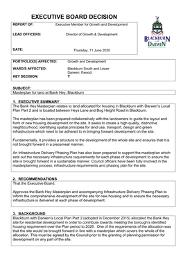 Masterplan for Land at Bank Hey, Blackburn