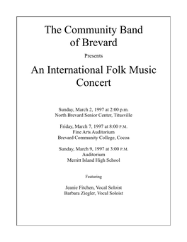 A Concert of International Folk Music