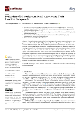 Evaluation of Microalgae Antiviral Activity and Their Bioactive Compounds