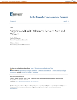 Virginity and Guilt Differences Between Men and Women Caitlin M