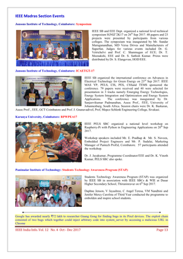 IEEE Madras Section Events