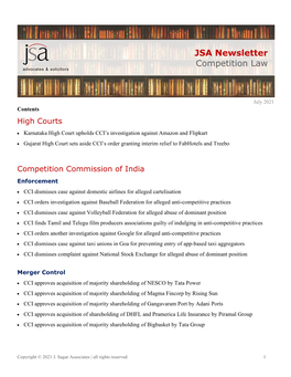 JSA Newsletter Competition Law
